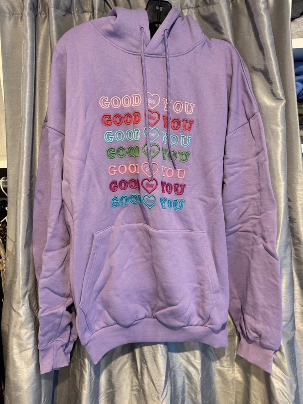 IRENEISGOOD Lavender Graphic Hoodie Good For You size Medium